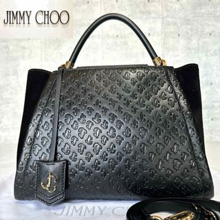 【美品】JIMMY CHOO VARENNE BLACK JC 2WAYバッグ 