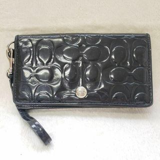 コーチ(COACH)のCOACHコーチ シグネチャー 長財布 エンボス ブラック シルバー金具(財布)