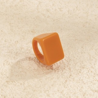 【お洒落】レディース 指輪 橙色 かわいい しかく アクリル キャンディ ぽっぷ(リング(指輪))