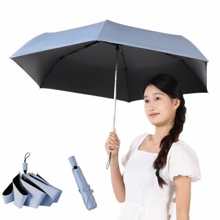 【色: blue】日傘 折りたたみ傘 全遮光 自動開閉 超軽量 わずか227g (その他)