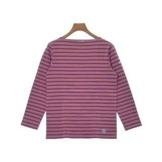 オーシバル(ORCIVAL)のORCIVAL Tシャツ・カットソー 1(M位) ピンク系x紫(ボーダー) 【古着】【中古】(カットソー(半袖/袖なし))