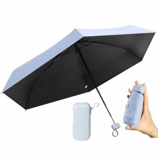【色: ⑥ スカイブルー】折り畳み日傘 晴雨兼用 軽量 コンパクト UVカット (その他)