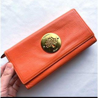 マルベリー(Mulberry)のmulberry マルベリー フラップ長財布 ロングウォレット コーラルピンク(財布)