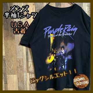 バンT プリンス パープルレイン ロック XL 黒 映画 古着 半袖 Tシャツ(Tシャツ/カットソー(半袖/袖なし))