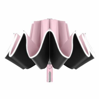 【色: ピンク】折りたたみ傘 メンズ レディース 傘 ワンタッチ 自動開閉 折り(その他)