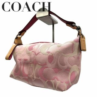 コーチ(COACH)のCOACH コーチ　s57 シグネチャー　6561 ハンドバッグ　ポーチ　ピンク(ハンドバッグ)