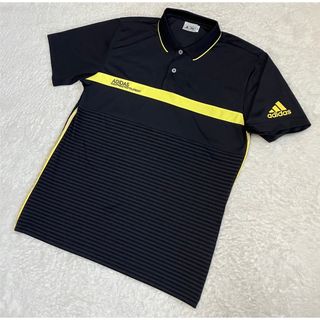 アディダス(adidas)の【美品】adidas golf アディダスゴルフ ポロシャツ 黒 ボーダー L(ウエア)