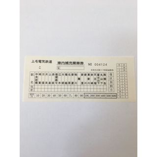 上毛電気鉄道車内補充券　4124(鉄道)