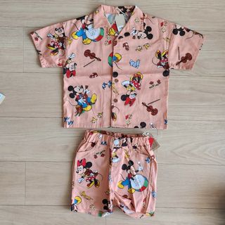 ディズニー(Disney)の新品 子供服 半袖 ディズニー ミッキー ミニー 90 上下セット(Tシャツ/カットソー)