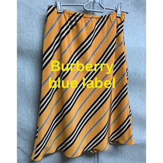 BURBERRY BLUE LABEL - 美品 バーバリーブルーレーベル シフォンスカート オレンジ イエロー 36 S