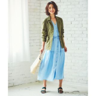 ニジュウサンク(23区)の23区 ＬＩＢＥＣＯ　ＬＩＮＥＮ　ワンピース リネン　麻100% ￥35,200(ロングワンピース/マキシワンピース)