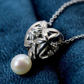 タサキ(TASAKI)の田崎真珠 タサキ 美品 ネックレス シルバー パール×ダイヤ 3WAY 655(ネックレス)