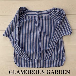 GLAMOROUS GARDEN - 美品 グラマラスガーデン ブルーストライプ 五分袖シャツ