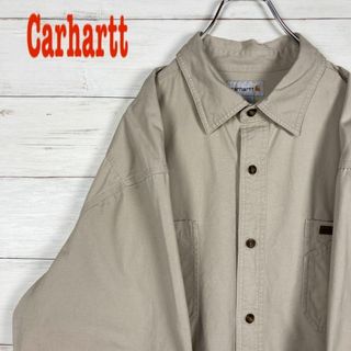 カーハート(carhartt)の【カーハート】半袖ワークシャツ☆薄サンド☆XL☆革タグ(シャツ)