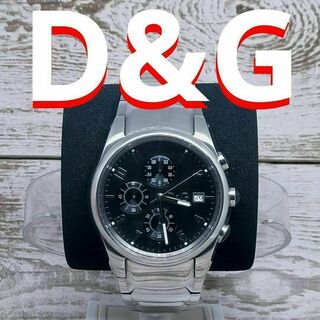 ドルチェアンドガッバーナ(DOLCE&GABBANA)の動作品DOLCE&GABBANAブラック　ステンレス　腕時計 D&G定価11万円(腕時計(アナログ))