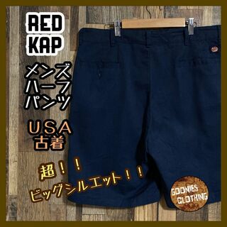 レッドキャップ(RED KAP)のレッドキャップ メンズ ハーフ 36 XL ネイビー チノ パンツ USA古着(ショートパンツ)