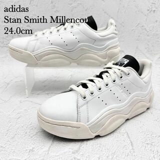 アディダス(adidas)の【人気モデル】アディダス スタンスミス ミレンコン ホワイト 黒 レザー 厚底(スニーカー)