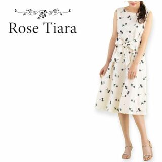 ローズティアラ(Rose Tiara)のローズティアラ チェリー刺繍ワンピース　46(ひざ丈ワンピース)
