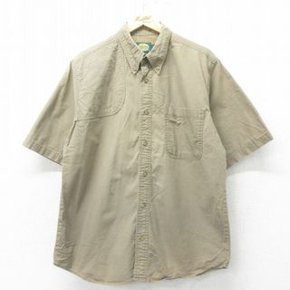 XL★古着 カベラス 半袖 ハンティング シャツ メンズ 00年代 00s コットン ボタンダウン ベージュ カーキ 内側メッシュ 24jun01 中古 トップス(シャツ)