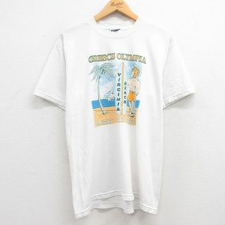 L★古着 ジャージーズ 半袖 ビンテージ Tシャツ メンズ 00年代 00s サーフボード バージニアビーチ クルーネック 白 ホワイト 24jun01 中古(Tシャツ/カットソー(半袖/袖なし))