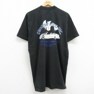 フルーツオブザルーム(FRUIT OF THE LOOM)のXL★古着 フルーツオブザルーム 半袖 ビンテージ Tシャツ メンズ 90年代 90s 車 ボルボ コットン クルーネック USA製 黒 ブラック 24jun01 中古(Tシャツ/カットソー(半袖/袖なし))