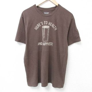 オールドネイビー(Old Navy)のL★古着 オールドネイビー OLD NAVY 半袖 Tシャツ メンズ グラス コットン クルーネック こげ茶 ブラウン 24jun01 中古(Tシャツ/カットソー(半袖/袖なし))