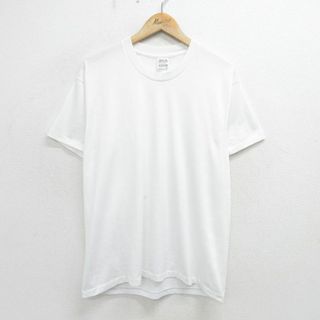 L★古着 シアーズ 半袖 ビンテージ Tシャツ メンズ 80年代 80s 無地 クルーネック USA製 白 ホワイト 24jun01 中古(Tシャツ/カットソー(半袖/袖なし))