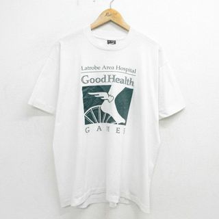 フルーツオブザルーム(FRUIT OF THE LOOM)のXL★古着 フルーツオブザルーム 半袖 ビンテージ Tシャツ メンズ 90年代 90s 足 ディックエンタープライズ クルーネック USA製 白 ホワイト 24jun01 中古(Tシャツ/カットソー(半袖/袖なし))