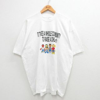 フルーツオブザルーム(FRUIT OF THE LOOM)のXL★古着 フルーツオブザルーム 半袖 ビンテージ Tシャツ メンズ 00年代 00s 子供 大きいサイズ クルーネック 白 ホワイト 24jun01 中古(Tシャツ/カットソー(半袖/袖なし))