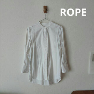 ロペ(ROPE’)のロペ　ROPE　ハイパワーブロードボザムチュニックノーカラーシャツ　ホワイト(シャツ/ブラウス(長袖/七分))