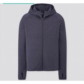 ユニクロ(UNIQLO)のUNIQLO ユニクロ ドライEX UVカットフルジップパーカ XL ネイビー(パーカー)