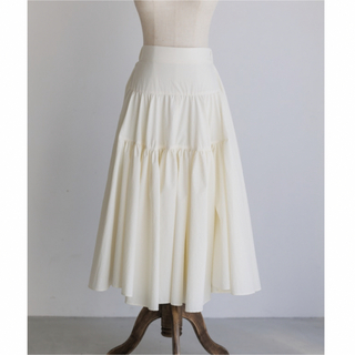 pois naghty skirt white Sサイズ　ホワイト(ロングスカート)