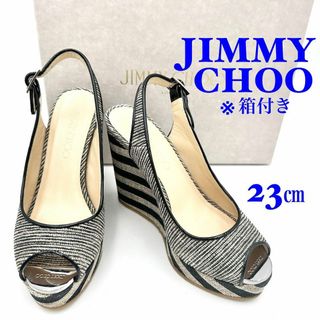 【新品級】JIMMY CHOO ウェッジソール バックストラップ 23(サンダル)