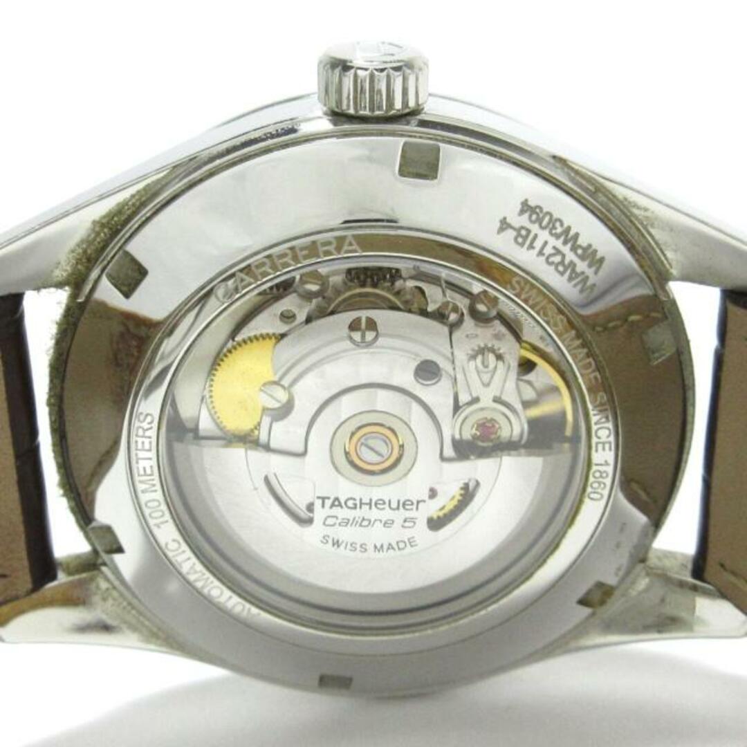 TAG Heuer(タグホイヤー) 腕時計 カレラ キャリバー5 WAR211B.FC6181 メンズ SS/裏スケ/革ベルト 白