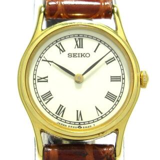 セイコー(SEIKO)のSEIKO(セイコー) 腕時計 - 2P20-0E6A レディース 型押し加工/社外ベルト 白(腕時計)