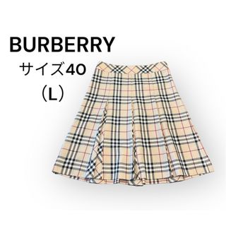 バーバリー(BURBERRY)のBURBERRY バーバリー プリーツスカート ノバチ エック サイズ 40(ひざ丈スカート)