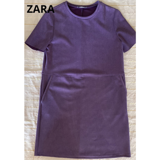 ザラ(ZARA)のZARA  ワンピース　Sサイズ　紫(ひざ丈ワンピース)