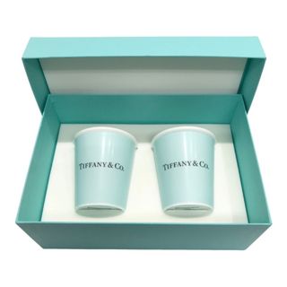 Tiffany & Co. - TIFFANY&Co. ティファニー ボーンチャイナ ペーパーカップ ペア 11285 ブランド食器 ティファニーブルー 【新品】 22406K10