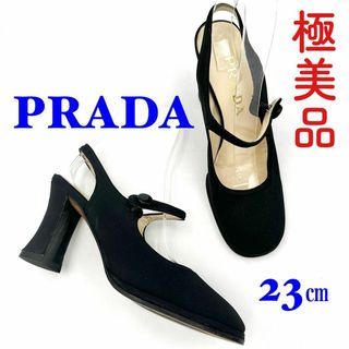 プラダ(PRADA)の✨極美品✨PRADA ロゴボタン ミュール ブラック 23(サンダル)