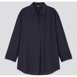 ユニクロ(UNIQLO)のユニクロ　レーヨンスキッパーブラウス（七分袖）(シャツ/ブラウス(長袖/七分))