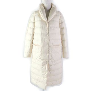 ウールリッチ(WOOLRICH)の美品☆WOOLRICH ウールリッチ WWOU0509 ELLIS COAT ロゴボタン付 ショールカラー ロング丈 ダウンコート アイボリー S 正規品 レディース(ダウンコート)