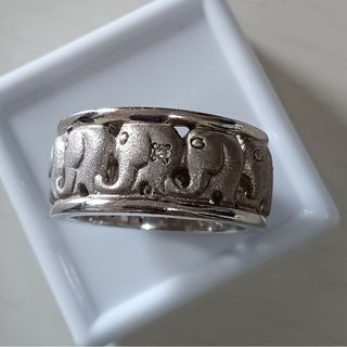 シルバー　リング　ダイヤモンド　ゲルマニウム　象(リング(指輪))