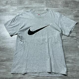 ナイキ(NIKE)の90s 銀タグ NIKE ナイキ スウォッシュロゴ Tシャツ グレー M(Tシャツ/カットソー(半袖/袖なし))