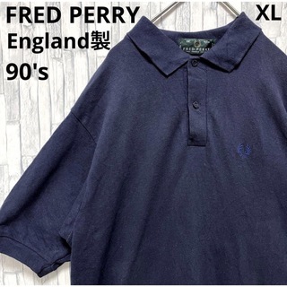 フレッドペリー(FRED PERRY)のフレッドペリー 刺繍 ポロシャツ 半袖 XL イングランド製 鹿の子 90s(ポロシャツ)