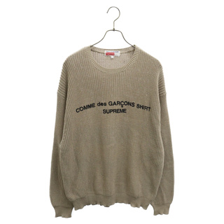 シュプリーム(Supreme)のSUPREME シュプリーム 18AW×COMME des GARCONS SHIRT Cotton Sweater コムデギャルソン シャツ コットン ロゴプリント ニット長袖セーター ベージュ(ニット/セーター)