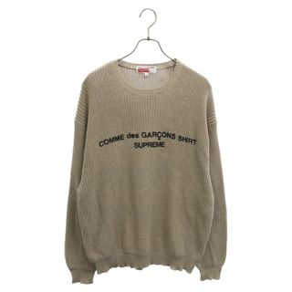 シュプリーム(Supreme)のSUPREME シュプリーム 18AW×COMME des GARCONS SHIRT Cotton Sweater コムデギャルソン シャツ コットン ロゴプリント ニット長袖セーター ベージュ(ニット/セーター)