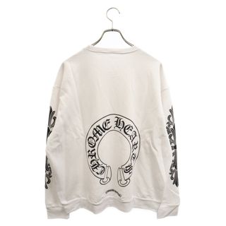 クロムハーツ(Chrome Hearts)のCHROME HEARTS クロムハーツ WTSHRT PLVRスウェット 袖フローラルクロスバックホースシュープリントスウェット ホワイト(スウェット)