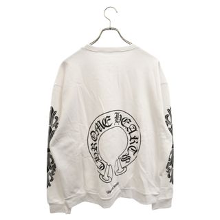 クロムハーツ(Chrome Hearts)のCHROME HEARTS クロムハーツ WTSHRT PLVRスウェット 袖フローラルクロスバックホースシュープリントスウェット ホワイト(スウェット)