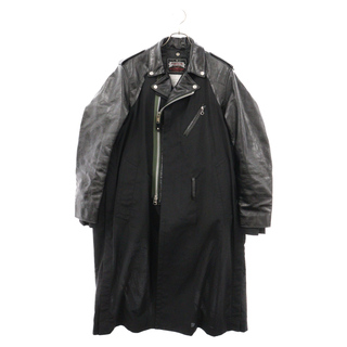 サカイ(sacai)のSacai サカイ 22AW×Schott Leather Suiting Coat ショット レザー 切り替え ライダースコート ブラック 22-02874M(フライトジャケット)