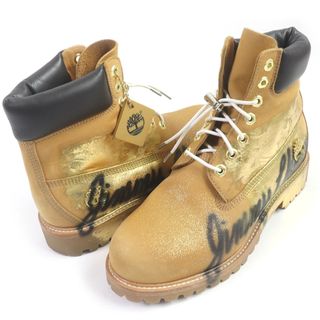 Timberland - 極美品□Timberland ティンバーランド JIMMY CHOO ジミーチュウ 6inch Graffiti Boot ヌバックレザー グラフィティ ロゴ金具 イエローブーツ アンクルブーツ ウィート 25.5 メンズ